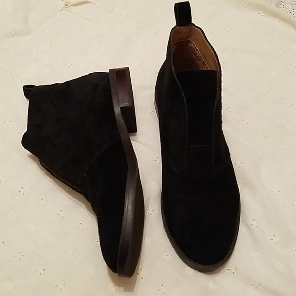 Franco Sarto Shoes - Franco Sarto Black Suede Leather Ankle Booties